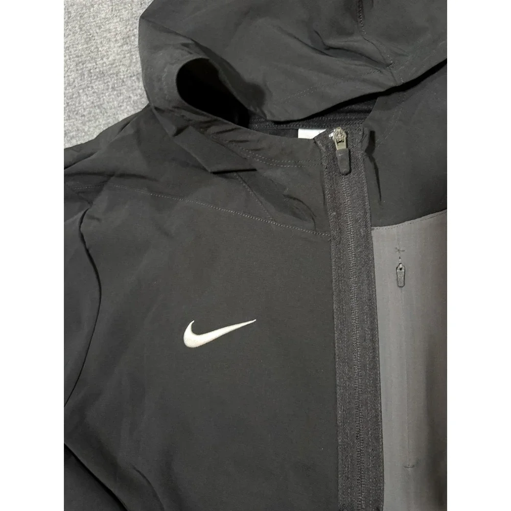 O Football Jacket Mens XL Black Football Nike Hooded Half Zip Coach Pullover - Picture 4 of 10
